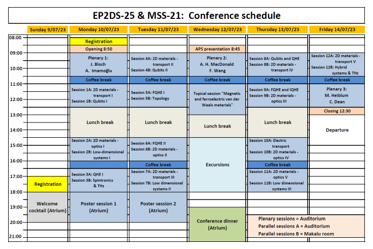 Conference schedule
